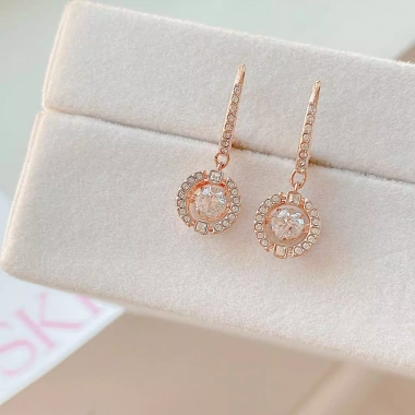 Bông tai Swarovski hoa tai dancing đá tròn sang trọng, nữ tính - Giá ưu đãi 770.000đ
