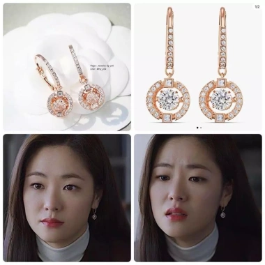 Bông tai Swarovski hoa tai dancing đá tròn sang trọng, nữ tính - Giá ưu đãi 770.000đ