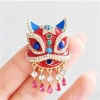 Bông tai thổ cẩm Trung Hoa đỏ - Phụ kiện sang trọng cho corsage, giảm giá 63.955₫