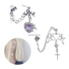 Bông tai trái tim dây xích phong cách Punk Gothic zircon - giảm giá 51.260 VND, giá gốc 64.588 VND