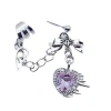 Bông tai trái tim dây xích phong cách Punk Gothic zircon - giảm giá 51.260 VND, giá gốc 64.588 VND 5