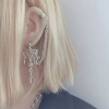 Bông tai trái tim dây xích phong cách Punk Gothic zircon - giảm giá 51.260 VND, giá gốc 64.588 VND 9