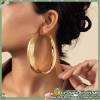Bông tai tròn lớn cho phụ nữ, sáng bóng thời trang, giảm giá 24.200đ