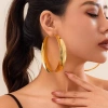 Bông tai tròn lớn cho phụ nữ, sáng bóng thời trang, giảm giá 24.200đ 2