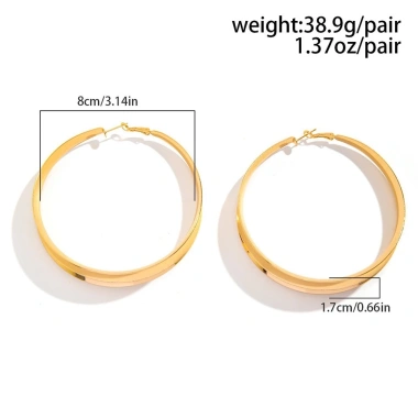 Bông tai tròn lớn cho phụ nữ, sáng bóng thời trang, giảm giá 24.200đ