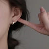 Bông tai vòng bạc LYRIA 925 - Thiết kế tối giản mặt trời và mặt trăng, bông tai mịn cho nữ, quà Tết Ngọ 2.026 giá 79.999đ 3
