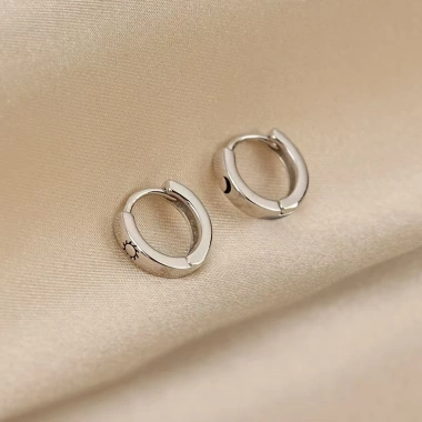 Bông tai vòng bạc LYRIA 925 - Thiết kế tối giản mặt trời và mặt trăng, bông tai mịn cho nữ, quà Tết Ngọ 2.026 giá 79.999đ 4