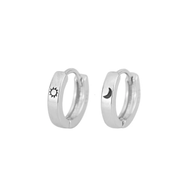 Bông tai vòng bạc LYRIA 925 - Thiết kế tối giản mặt trời và mặt trăng, bông tai mịn cho nữ, quà Tết Ngọ 2.026 giá 79.999đ 8