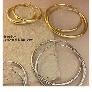Bông tai vòng bạc S925 thanh lịch tối giản cho nữ - Trang sức hàng ngày giá ưu đãi 26.320₫ 4