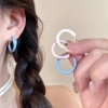Bông tai vòng nhỏ đa màu sắc - Thời trang đơn giản, phù hợp lớp cấp, quà tặng 3