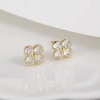 Bông tai zircon hình cỏ bốn lá - Quà tặng Lễ Tình Nhân, giảm giá 20% chỉ 37.967₫ 7