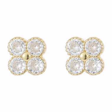 Bông tai zircon hình cỏ bốn lá - Quà tặng Lễ Tình Nhân, giảm giá 20% chỉ 37.967₫