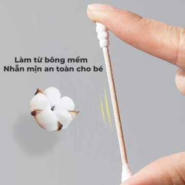 Bông Tăm Bé 2 Đầu Mềm 100 Que – An Toàn Vệ Sinh Tai Mũi, Trang Điểm, Giá 8.000₫