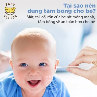 Bông Tăm Cao Cấp BABY TATTOO Đầu Mini An Toàn Cho Bé 200 Cái Giá Ưu Đãi 59.000 VND 2
