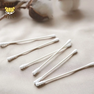 Bông Tăm Cao Cấp BABY TATTOO Đầu Mini An Toàn Cho Bé 200 Cái Giá Ưu Đãi 59.000 VND 9