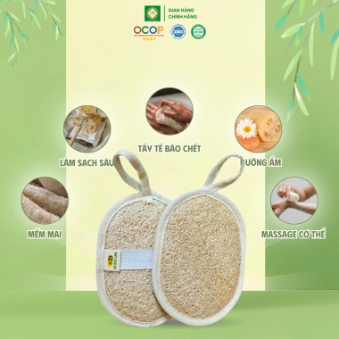 Bông Tắm Xơ Mướp 2 Mặt KB Ecolife 10x14cm - Sạch Sâu, Dưỡng Da Mịn Màng, Thân Thiện Môi Trường, Giá 35.000 5