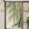 Bóng Tre Grove Rèm Phòng Riêng Tư Phân Vùng Cửa Nhà Bếp Vải Lanh Noren Treo Nửa Cong Giá Chỉ 194.400đ