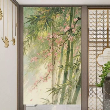Bóng Tre Grove Rèm Phòng Riêng Tư Phân Vùng Cửa Nhà Bếp Vải Lanh Noren Treo Nửa Cong Giá Chỉ 194.400đ 8