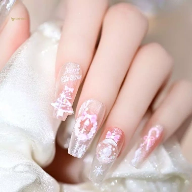 Bông Tuyết Giáng Sinh cho Móng Tay Nghệ Thuật Stiers 5D Dập Nổi - Ngôi Sao Độc Đáo