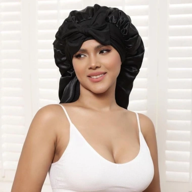Bonnet Nữ NLINNI Dài Mịn Dây Buộc Co Giãn Lớn Tóc Xoăn Tự Nhiên Giá 108.000