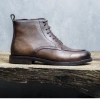 Boot nam ZANE cổ lửng da bê xám, zip kéo hông, mạnh mẽ - 6.337.500₫ 2
