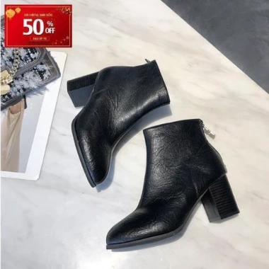 Boot nữ gót vuông cao 8cm cổ cao S128 đen, thời trang cá tính, 700k tặng nước hoa 3 Boot nữ gót vuông cao 8cm cổ cao S128 đen, thời trang cá tính, 700k tặng nước hoa 3