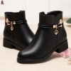 Booties Nữ Chunky Gót Cao Da PU Mềm Chống Thấm Đệm Mắt Cá Quà Tặng Giáng Sinh 8