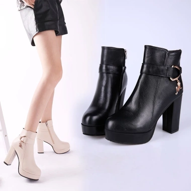 Boots da nữ cao cấp gót vuông phong cách Âu Mỹ - Giày công sở cao gót, giảm giá 475k