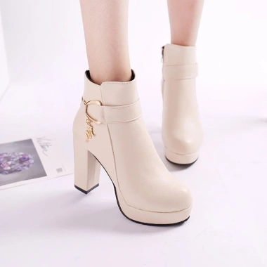 Boots da nữ cao cấp gót vuông phong cách Âu Mỹ - Giày công sở cao gót, giảm giá 475k