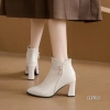 Boots nữ cao gót 8cm cổ ngắn, đế vuông mũi tròn - Thời trang công sở và dự tiệc 5