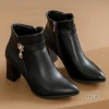 Boots nữ cao gót 8cm cổ ngắn, đế vuông mũi tròn - Thời trang công sở và dự tiệc 7
