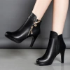 Boots nữ gót nhọn 8cm mũi tròn thời trang công sở phong cách Hàn Quốc giá 429.000₫