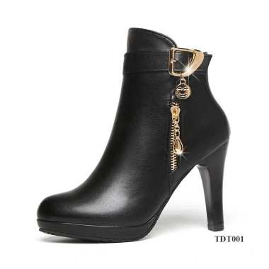 Boots nữ gót nhọn 8cm mũi tròn thời trang công sở phong cách Hàn Quốc giá 429.000₫