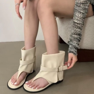 Boots xẹp xỏ ngón cổ lửng da sáp, da nỉ, trendy cá tính, hàng VNXK - giảm 22%