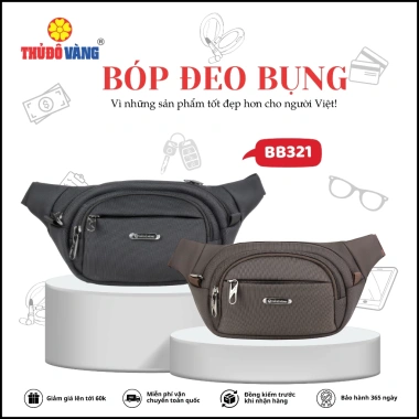 Bóp Đeo Bụng Thể Thao Thủ Đô Vàng BB321 Nhiều Ngăn Đeo Hông Chạy Bộ Giá 205k