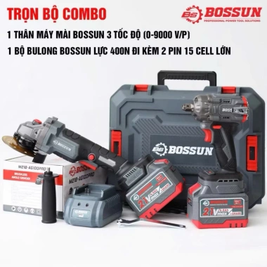 BOSHUN AG100Pro và Máy Siết Bulong 400Nm 2 Pin 15Cell Không Chổi Than - 483.000₫ 2