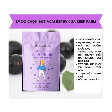 Bột Acai Berry Nguyên Chất Trắng Da và Giữ Dáng 120g Keep Farm Giá ưu đãi 95.000đ 3