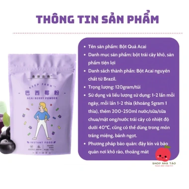 Bột Acai Berry Nguyên Chất Trắng Da và Giữ Dáng 120g Keep Farm Giá ưu đãi 95.000đ 5