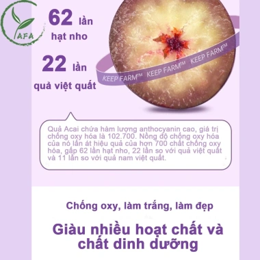 Bột Acai Berry Trắng Da 20 Gói Yafa - Giảm Mỡ, Giữ Dáng - Giá Ưu Đãi 29.202₫