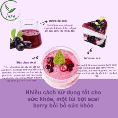 Bột Acai Berry Trắng Da 20 Gói Yafa - Giảm Mỡ, Giữ Dáng - Giá Ưu Đãi 29.202₫ 7 Bột Acai Berry Trắng Da 20 Gói Yafa - Giảm Mỡ, Giữ Dáng - Giá Ưu Đãi 29.202₫ 7