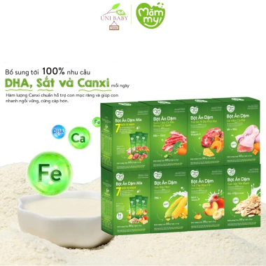 Bột ăn dặm Mămmy cho bé 6 tháng, chất xơ, lợi khuẩn, không táo bón 140g 95.079 VND