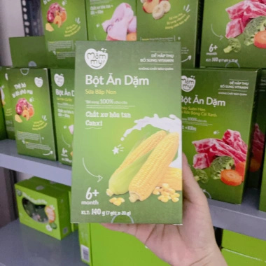 Bột ăn dặm trái cây mùa hè Mămmy sữa chuối đào, bổ sung vitamin cho bé yêu 140g