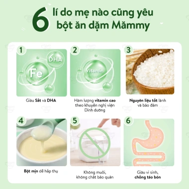 Bột ăn dặm trái cây mùa hè Mămmy sữa chuối đào vitamin cho bé yêu 140g
