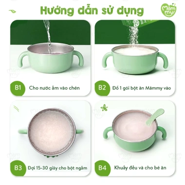 Bột ăn dặm trái cây mùa hè Mămmy sữa chuối đào vitamin cho bé yêu 140g