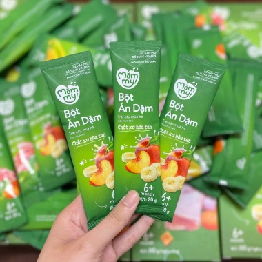 Bột ăn dặm trái cây mùa hè Mămmy sữa chuối đào vitamin cho bé yêu 140g 10 Bột ăn dặm trái cây mùa hè Mămmy sữa chuối đào vitamin cho bé yêu 140g 10