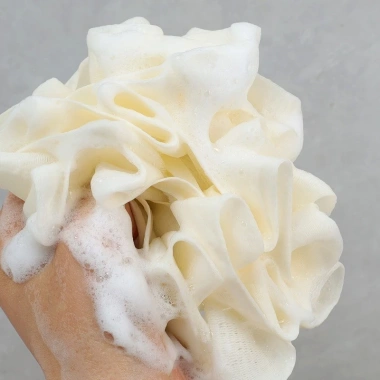 Bọt biển tắm ren hoa mềm mại, thân thiện da – Túi 2 trong 1 cho gel tắm & tẩy tế bào chết