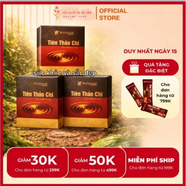 Bột ca cao Tiên Thảo linh chi 100% - Hộp 15 gói, tăng sức khỏe, 259.000₫