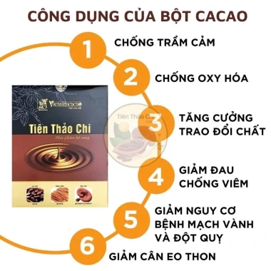 Bột ca cao Tiên Thảo linh chi 100% - Hộp 15 gói, tăng sức khỏe, 259.000₫ 9