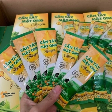 Bột Cần Tây Mật Ong Collagen Giảm Cân 20 gói - Sấy Lạnh, CMO, Giá 49k
