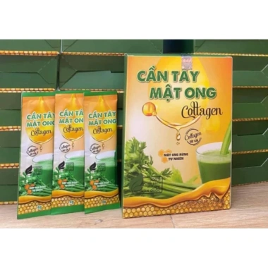 Bột Cần Tây Mật Ong Collagen Giảm Cân 20 gói - Sấy Lạnh, CMO, Giá 49k